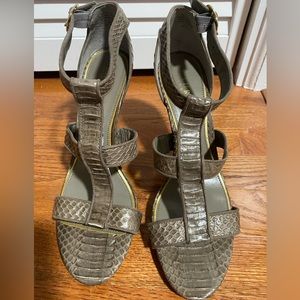 LAUREN Ralph Lauren • Snakeskin, Strappy Hight  Heels Sandals Size 9B